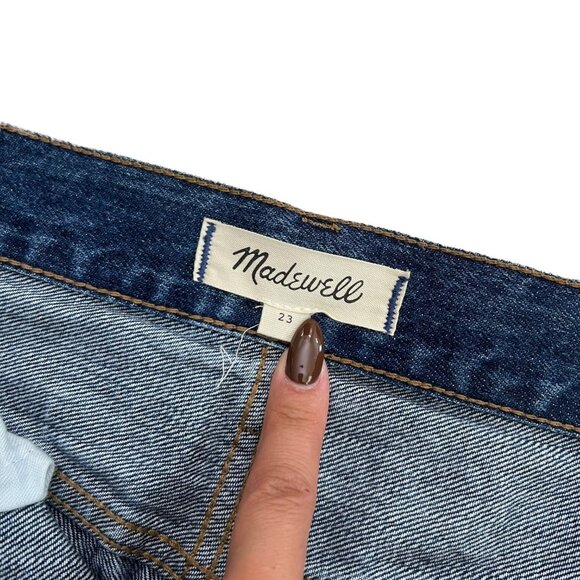 Madewell Denim Mid Rise Maxi Skirt Dark Wash Size 23 NM529 Retro Country Western - Picture 4 of 9
